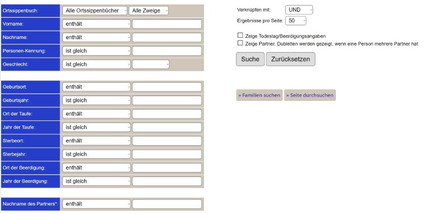 Suche mit Kriterien